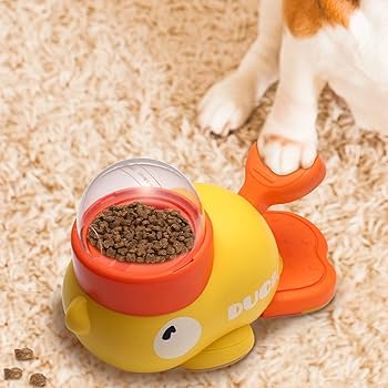 Interactive Yellow Duck Puzzle Feeder for Dogs and Cats