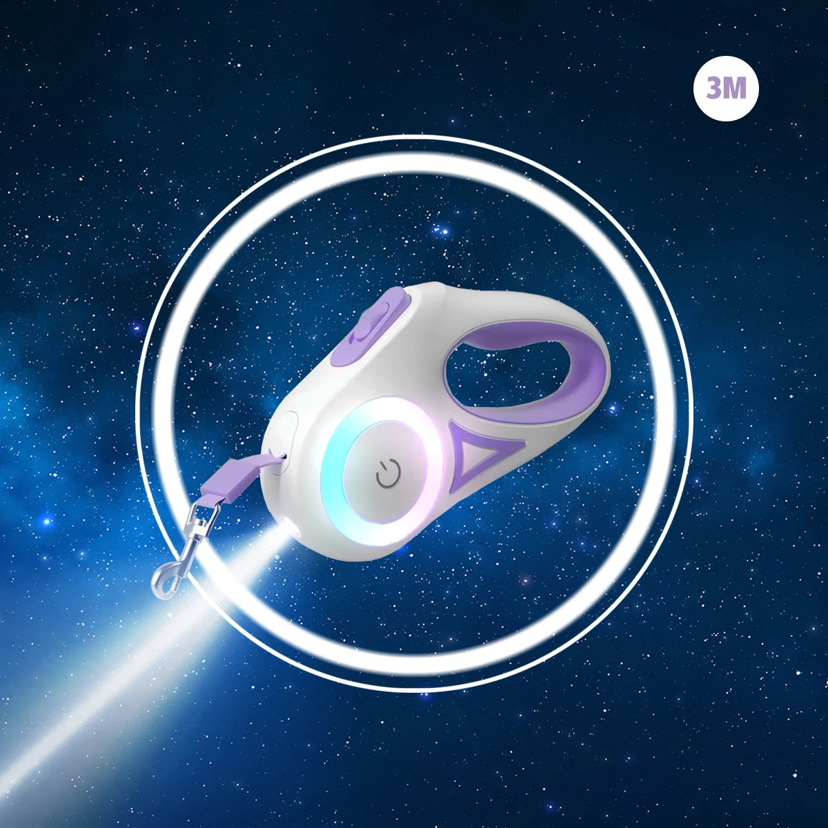 LED Retractable Dog Leash with Light for Walking