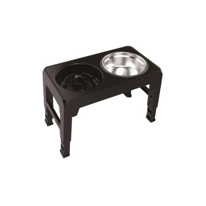 Adjustable Elevated Dog Feeder Stand with Stainless Steel Bowls