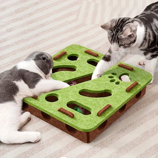 Interactive Cat Puzzle Toy with Maze Tunnel for Cats