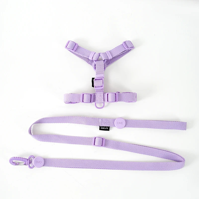 Adjustable Reflective Dog Harness Collar Leash Set