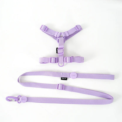 Adjustable Reflective Dog Harness Collar Leash Set