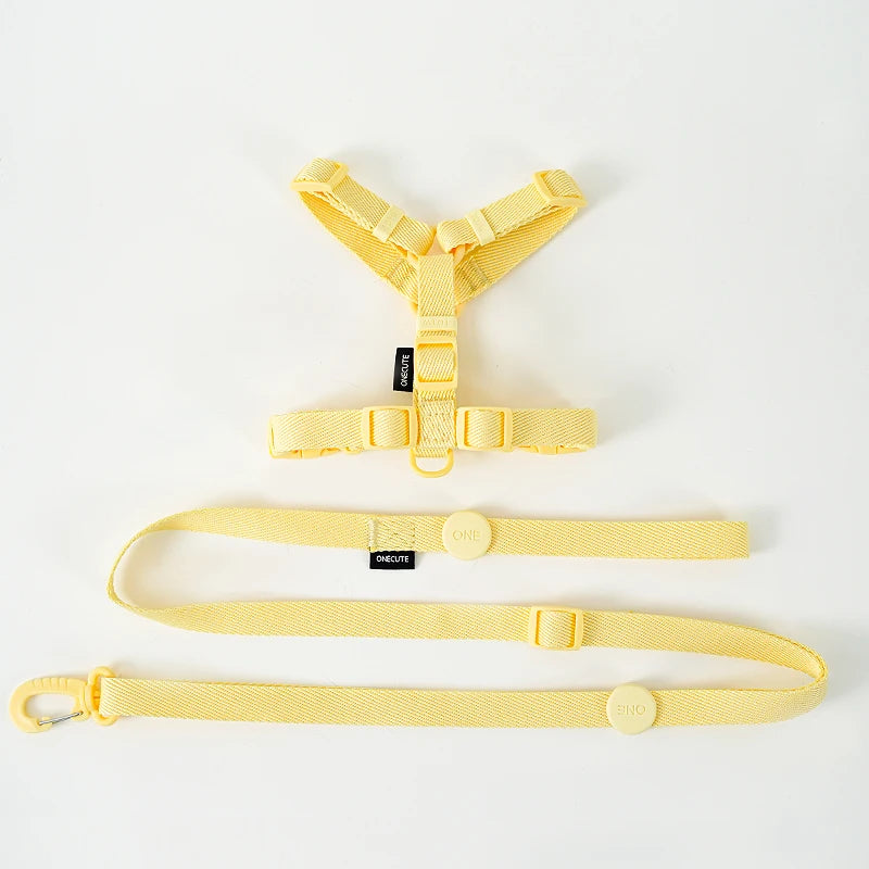 Adjustable Reflective Dog Harness Collar Leash Set