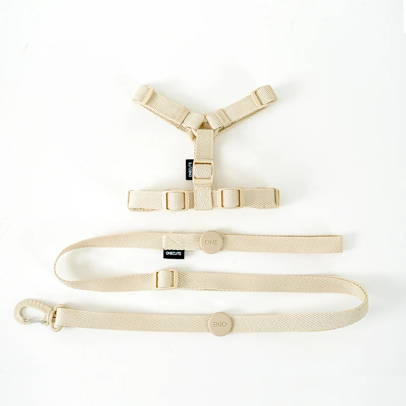 Adjustable Reflective Dog Harness Collar Leash Set