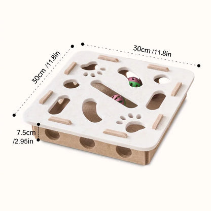 Interactive Cat Puzzle Toy with Maze Tunnel for Cats