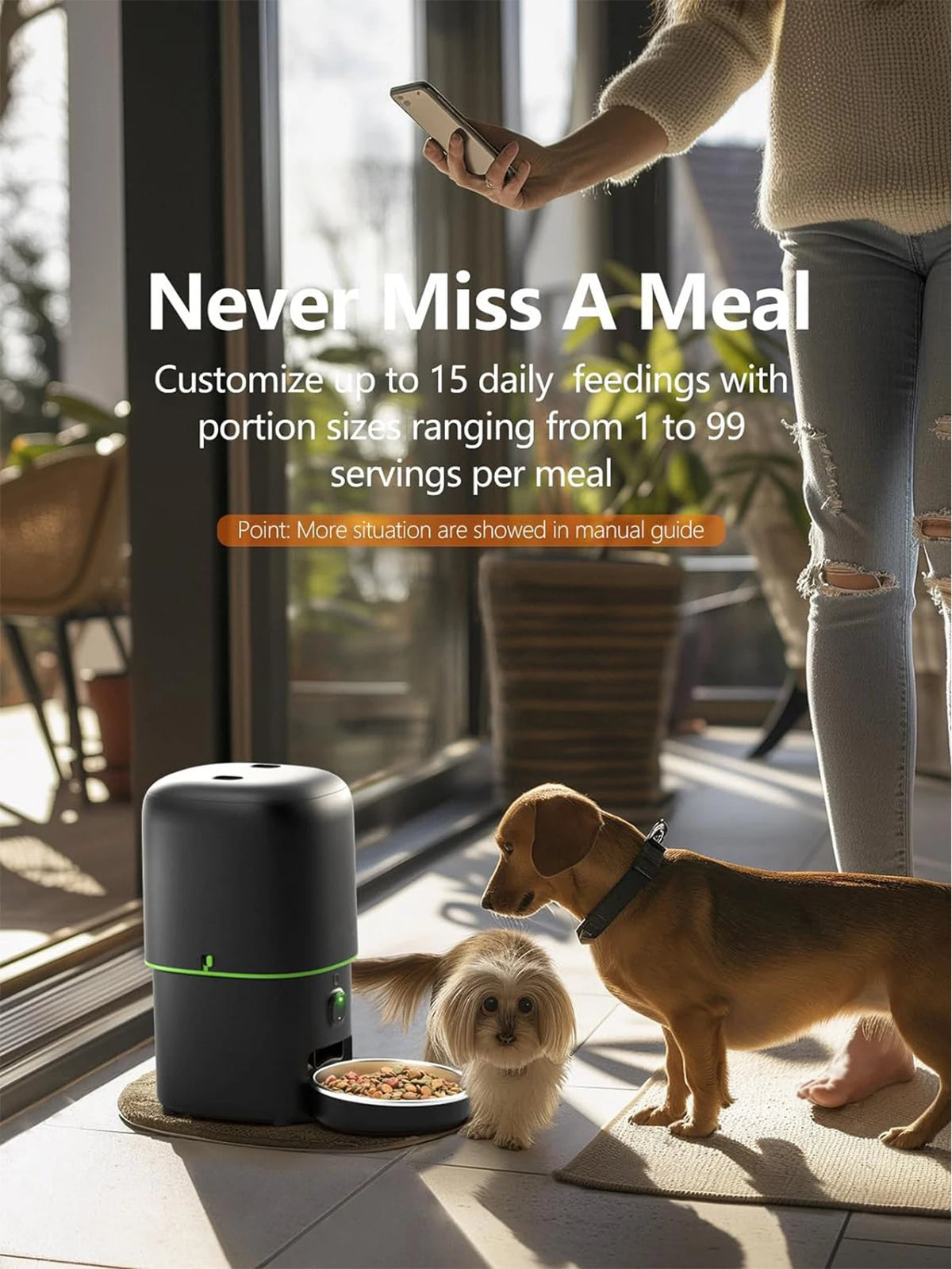 Smart Automatic Cat Feeder with Camera WiFi App Control