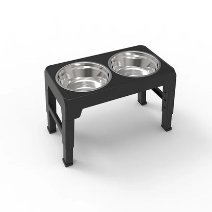 Adjustable Elevated Dog Feeder Stand with Stainless Steel Bowls