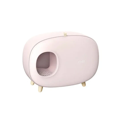 Mochi Shaped Enclosed Cat Litter Box for Home