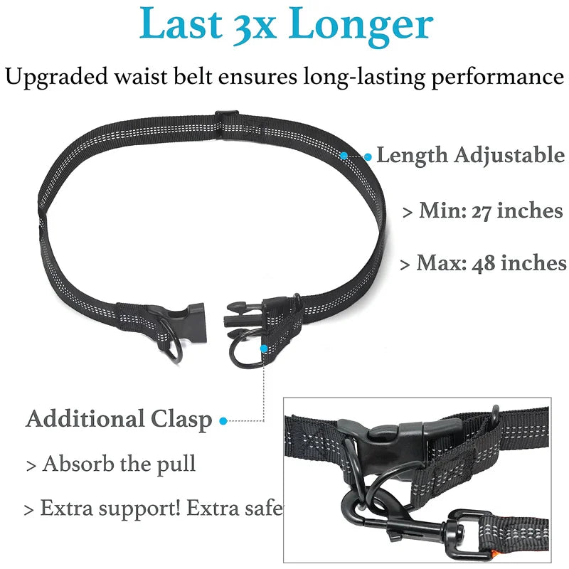 Hands Free Retractable Dog Leash for Running and Walking
