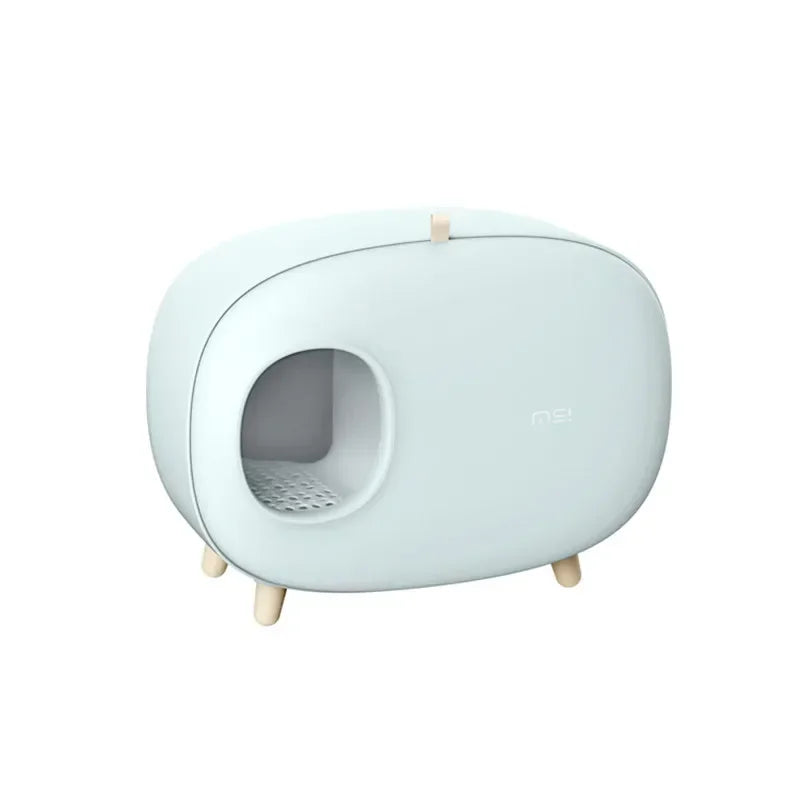 Mochi Shaped Enclosed Cat Litter Box for Home