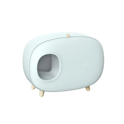 Mochi Shaped Enclosed Cat Litter Box for Home