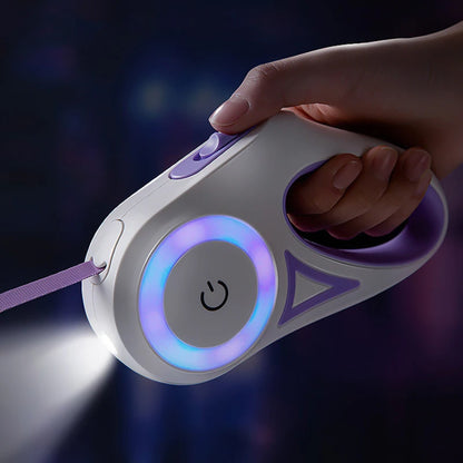 LED Retractable Dog Leash with Light for Walking