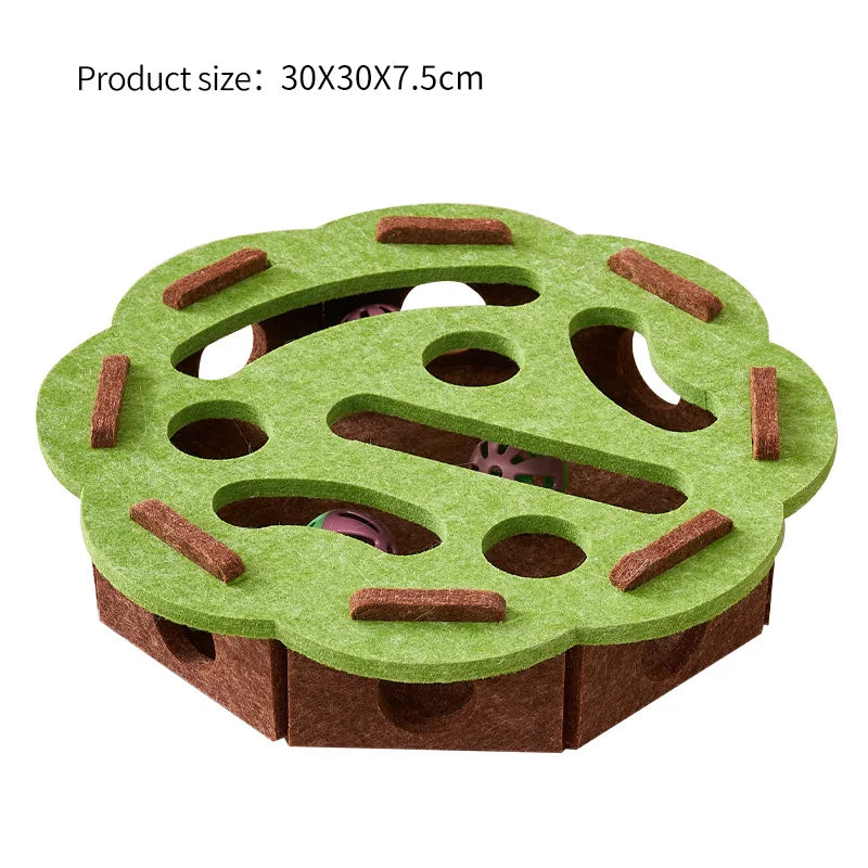 Interactive Cat Puzzle Toy with Maze Tunnel for Cats