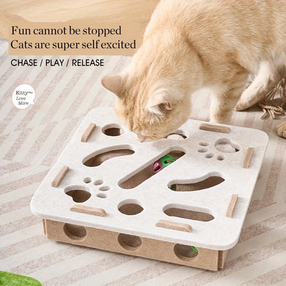 Interactive Cat Puzzle Toy with Maze Tunnel for Cats