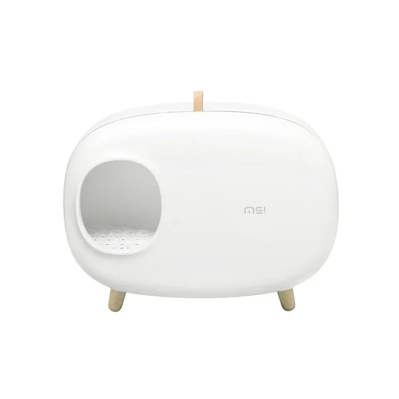 Mochi Shaped Enclosed Cat Litter Box for Home