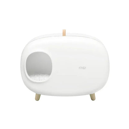 Mochi Shaped Enclosed Cat Litter Box for Home