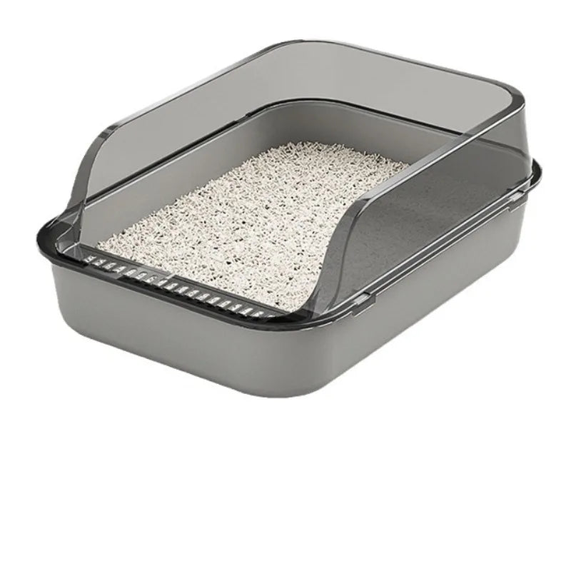 Semi-Covered Cat Litter Box with Scoop Odor Control